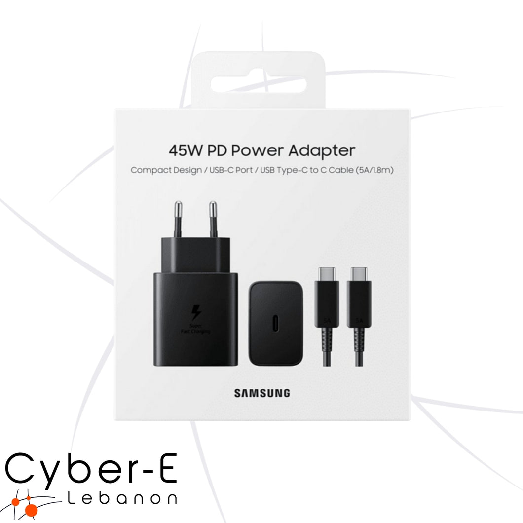 Samsung Original 45W Power Adapter (w/Cable C-to-C),USB